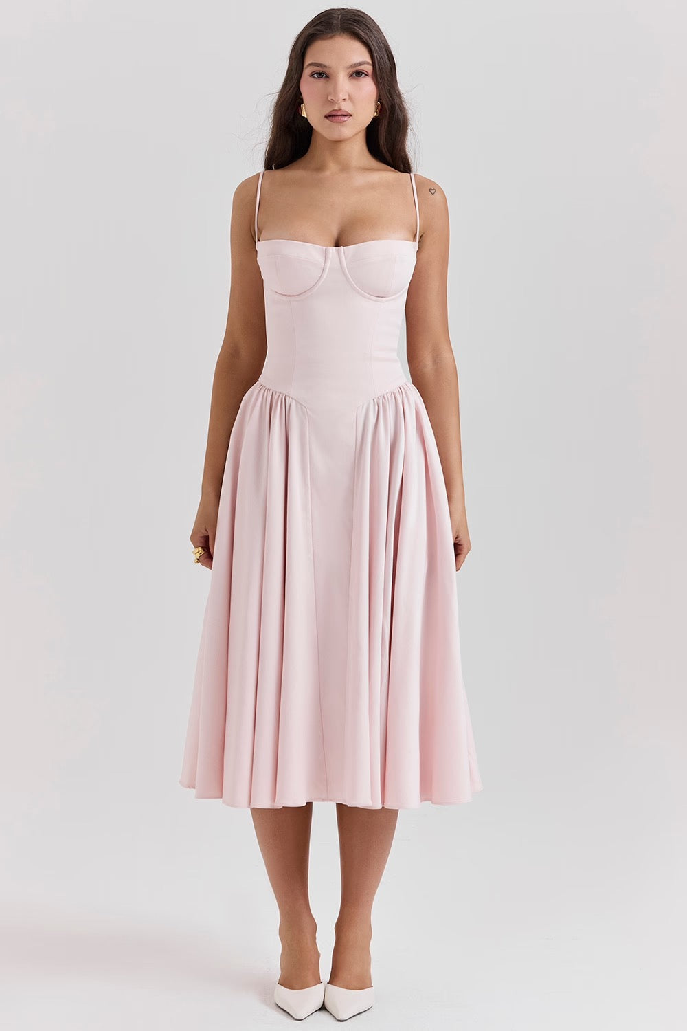 Valeria | Luxe Midi Jurk met Corsetdetail