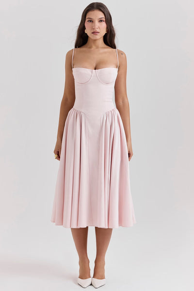 Valeria | Luxe Midi Jurk met Corsetdetail