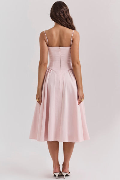 Valeria | Luxe Midi Jurk met Corsetdetail