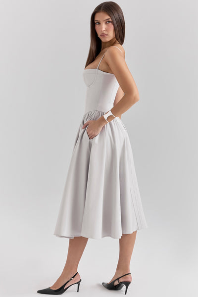 Valeria | Luxe Midi Jurk met Corsetdetail