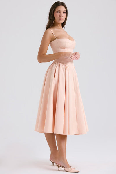 Valeria | Luxe Midi Jurk met Corsetdetail