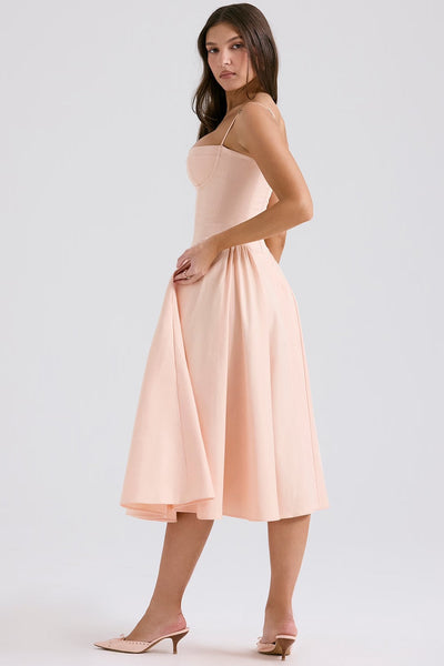 Valeria | Luxe Midi Jurk met Corsetdetail