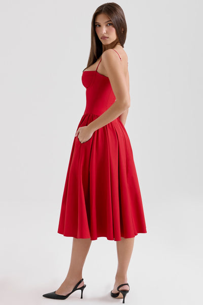 Valeria | Luxe Midi Jurk met Corsetdetail