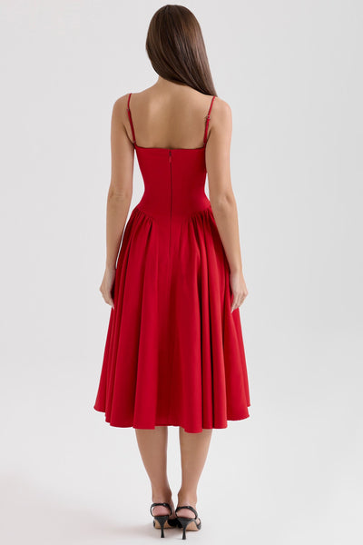 Valeria | Luxe Midi Jurk met Corsetdetail