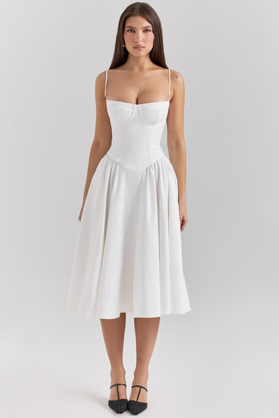 Valeria | Luxe Midi Jurk met Corsetdetail