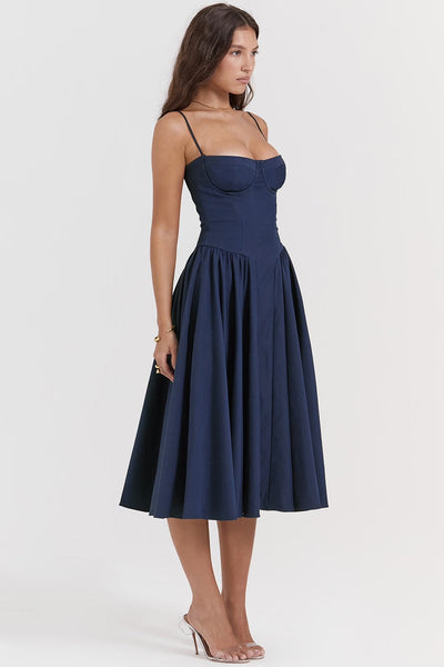 Valeria | Luxe Midi Jurk met Corsetdetail