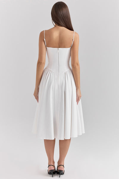 Valeria | Luxe Midi Jurk met Corsetdetail