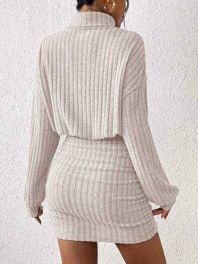 Evelyn | Elegante Geribbelde Jurk