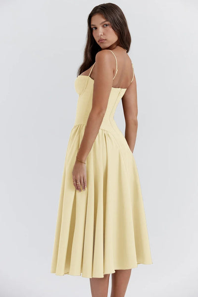 Valeria | Luxe Midi Jurk met Corsetdetail