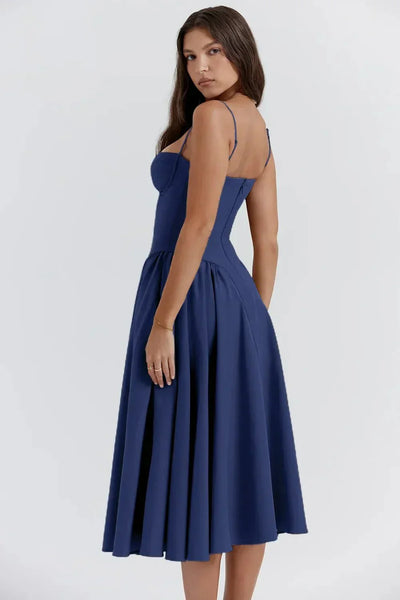 Valeria | Luxe Midi Jurk met Corsetdetail